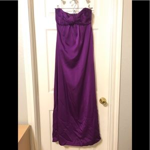 BCBGMAXAZRIA Strapless Knotted Satin Gown